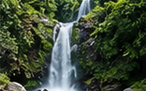 Cascada entre vegetación
