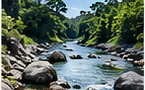 Río con piedras